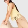 Crochet rhinestone top