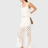 Crochet trousers with mirrors