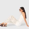 Crochet trousers with mirrors