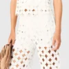 Crochet trousers with mirrors