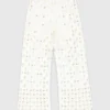 Crochet trousers with mirrors