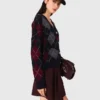 Cropped argyle pattern cardigan Cropped argyle pattern cardigan
