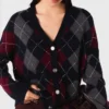 Cropped argyle pattern cardigan Cropped argyle pattern cardigan
