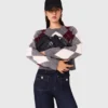 Cropped argyle pattern sweater Cropped argyle pattern sweater