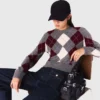 Cropped argyle pattern sweater Cropped argyle pattern sweater