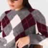 Cropped argyle pattern sweater Cropped argyle pattern sweater