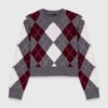 Cropped argyle pattern sweater Cropped argyle pattern sweater