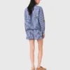 Cropped embroidered striped shirt Cropped embroidered striped shirt