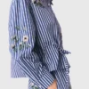 Cropped embroidered striped shirt Cropped embroidered striped shirt