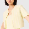 Cropped fancy knit cardigan