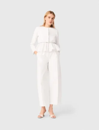 Cropped jacket with jewelled belt
