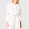 Cropped jacket with jewelled belt Cropped jacket with jewelled belt