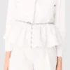 Cropped jacket with jewelled belt Cropped jacket with jewelled belt