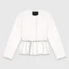 Cropped jacket with jewelled belt Cropped jacket with jewelled belt