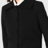 Cropped jacket with removable fur collar