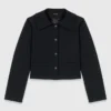 Cropped jacket with removable fur collar
