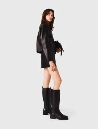 Cropped Leather Jacket