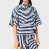 Cropped linen-blend shirt Cropped linen-blend shirt