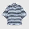 Cropped linen-blend shirt Cropped linen-blend shirt