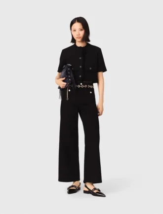 Cropped shiny tweed jacket