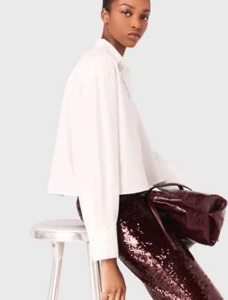 Cropped shirt with jewel detail