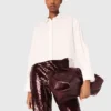 Cropped shirt with jewel detail Cropped shirt with jewel detail