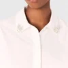 Cropped shirt with jewel detail Cropped shirt with jewel detail