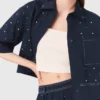 Cropped shirt with studs Cropped shirt with studs
