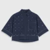 Cropped shirt with studs Cropped shirt with studs