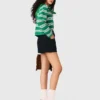 Cropped striped polo sweater