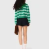 Cropped striped polo sweater