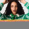 Cropped striped polo sweater