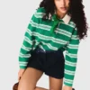 Cropped striped polo sweater
