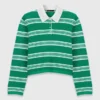 Cropped striped polo sweater