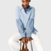 Cropped sweater with rhinestones Cropped sweater with rhinestones
