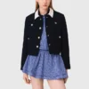 Cropped tweed jacket, removable collar Cropped tweed jacket, removable collar