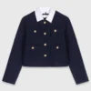 Cropped tweed jacket, removable collar Cropped tweed jacket, removable collar