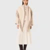 Cropped wool coat with removable scarf Cropped wool coat with removable scarf
