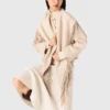 Cropped wool coat with removable scarf Cropped wool coat with removable scarf