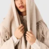 Cropped wool coat with removable scarf Cropped wool coat with removable scarf