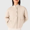 Cropped wool coat with removable scarf Cropped wool coat with removable scarf