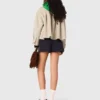 Cropped wool jacket with pleated back Cropped wool jacket with pleated back