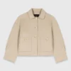 Cropped wool jacket with pleated back Cropped wool jacket with pleated back
