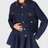 Denim jacket with faux leather Denim jacket with faux leather