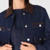 Denim jacket with faux leather Denim jacket with faux leather