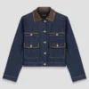 Denim jacket with faux leather Denim jacket with faux leather