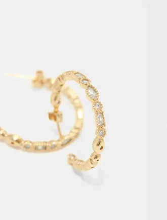 Diamanté-embellished large hoop earrings