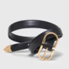 Double-buckle leather belt