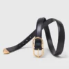 Double-buckle leather belt