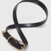 Double-buckle leather belt